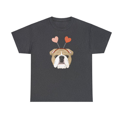 A Very Bulldog Valentine | Unisex T-shirt - Detezi Designs-16456732162693387119