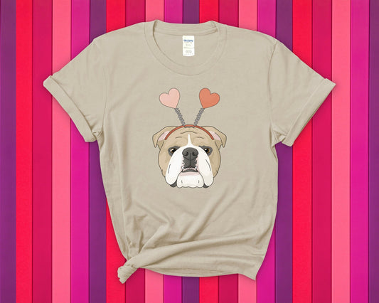 A Very Bulldog Valentine | Unisex T-shirt - Detezi Designs-16456732162693387119
