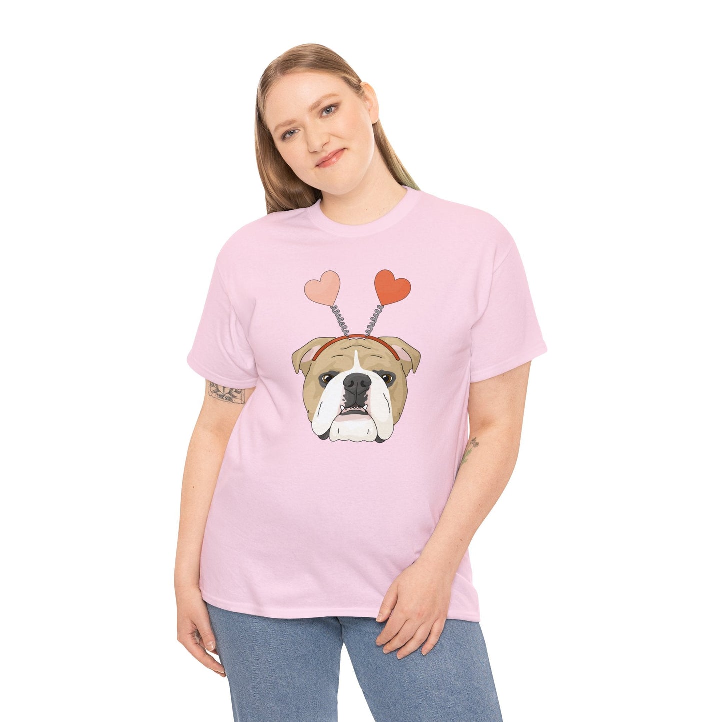 A Very Bulldog Valentine | Unisex T-shirt - Detezi Designs-38011641291658796953