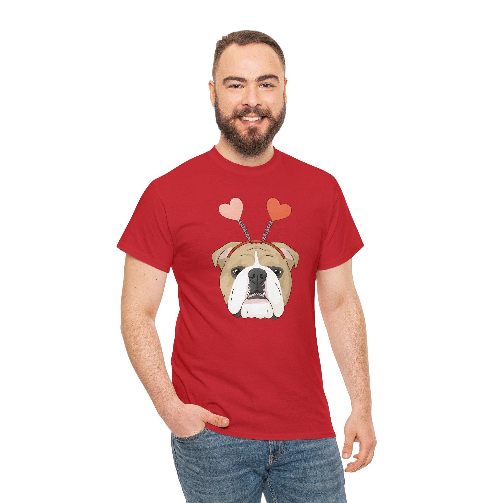 A Very Bulldog Valentine | Unisex T-shirt - Detezi Designs-38011641291658796953