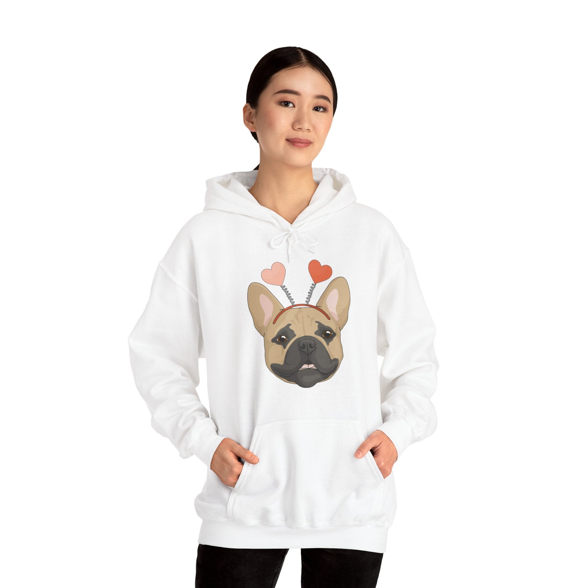 A Very Frenchie Valentine | Hooded Sweatshirt - Detezi Designs-24304421838202500253