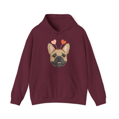 A Very Frenchie Valentine | Hooded Sweatshirt - Detezi Designs-24826520453554266472