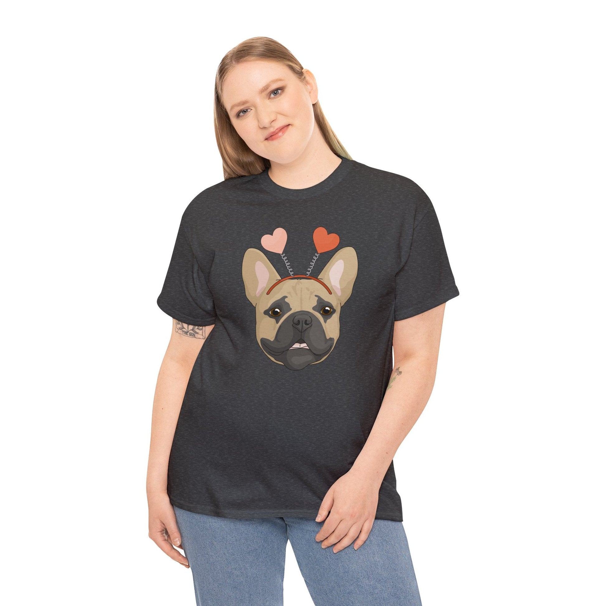 A Very Frenchie Valentine | Unisex T-shirt - Detezi Designs-11737450023776178748