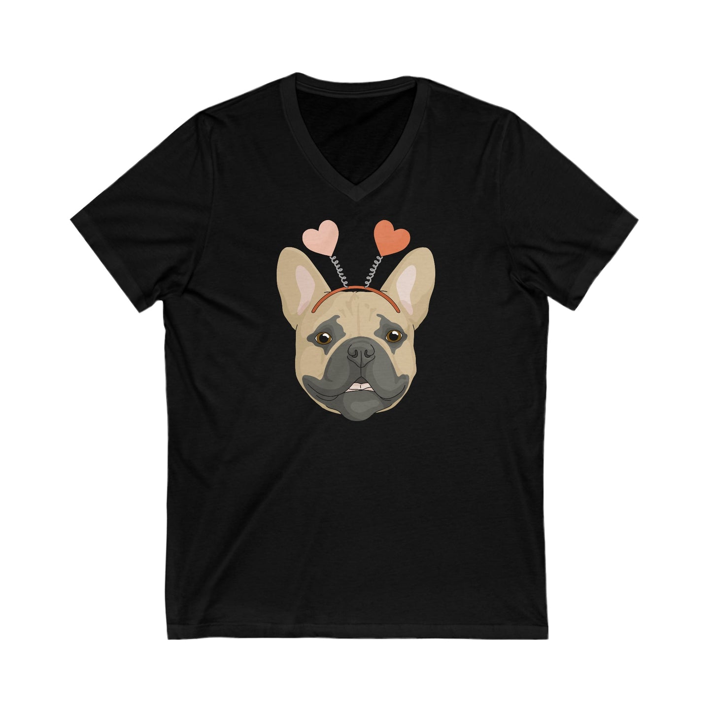 A Very Frenchie Valentine | Unisex V-Neck Tee - Detezi Designs-63789047893425671903