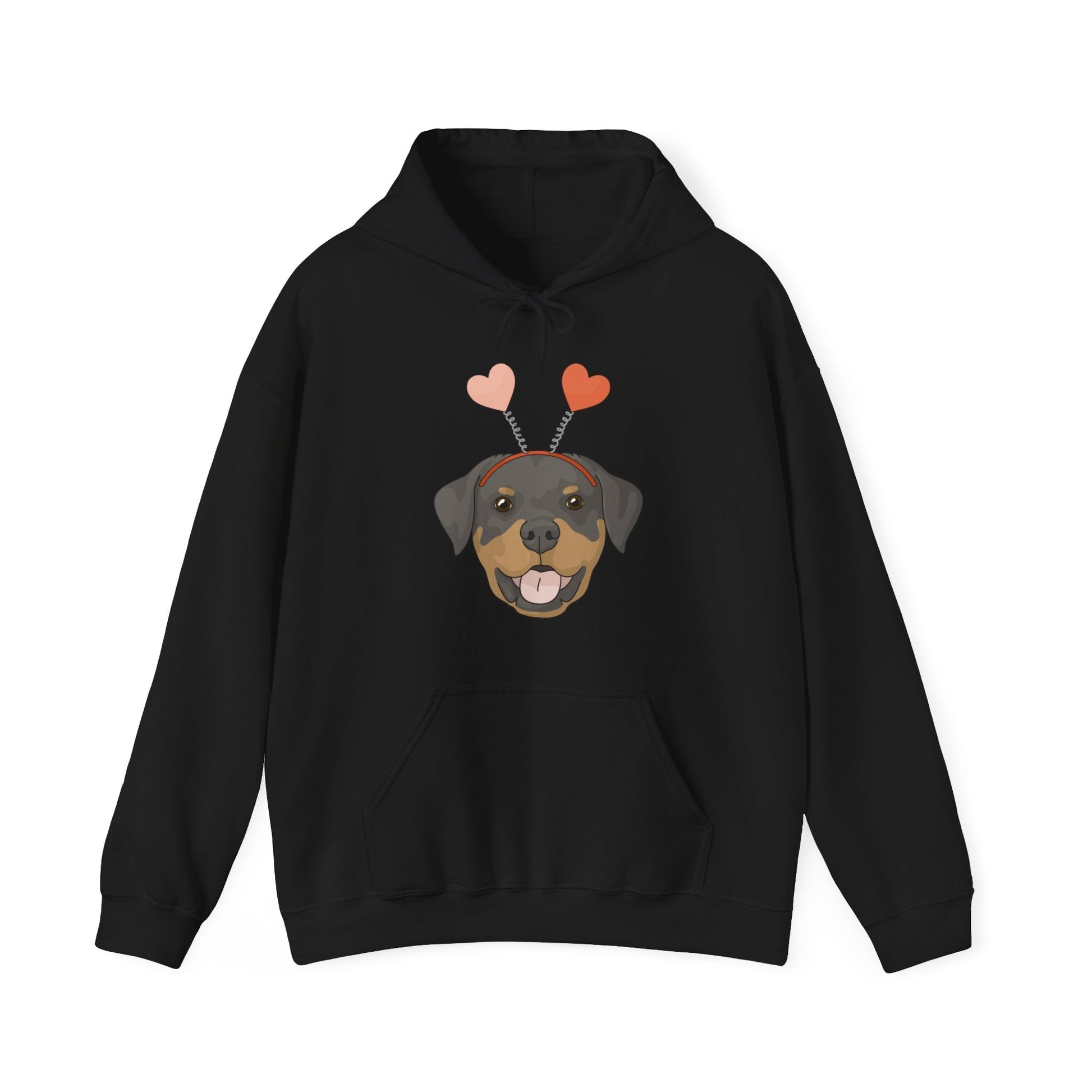 A Very Rottie Valentine | Hooded Sweatshirt - Detezi Designs-12683107734182866150