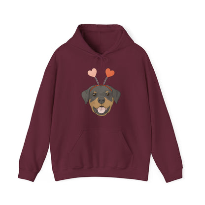A Very Rottie Valentine | Hooded Sweatshirt - Detezi Designs-16053008510033202483