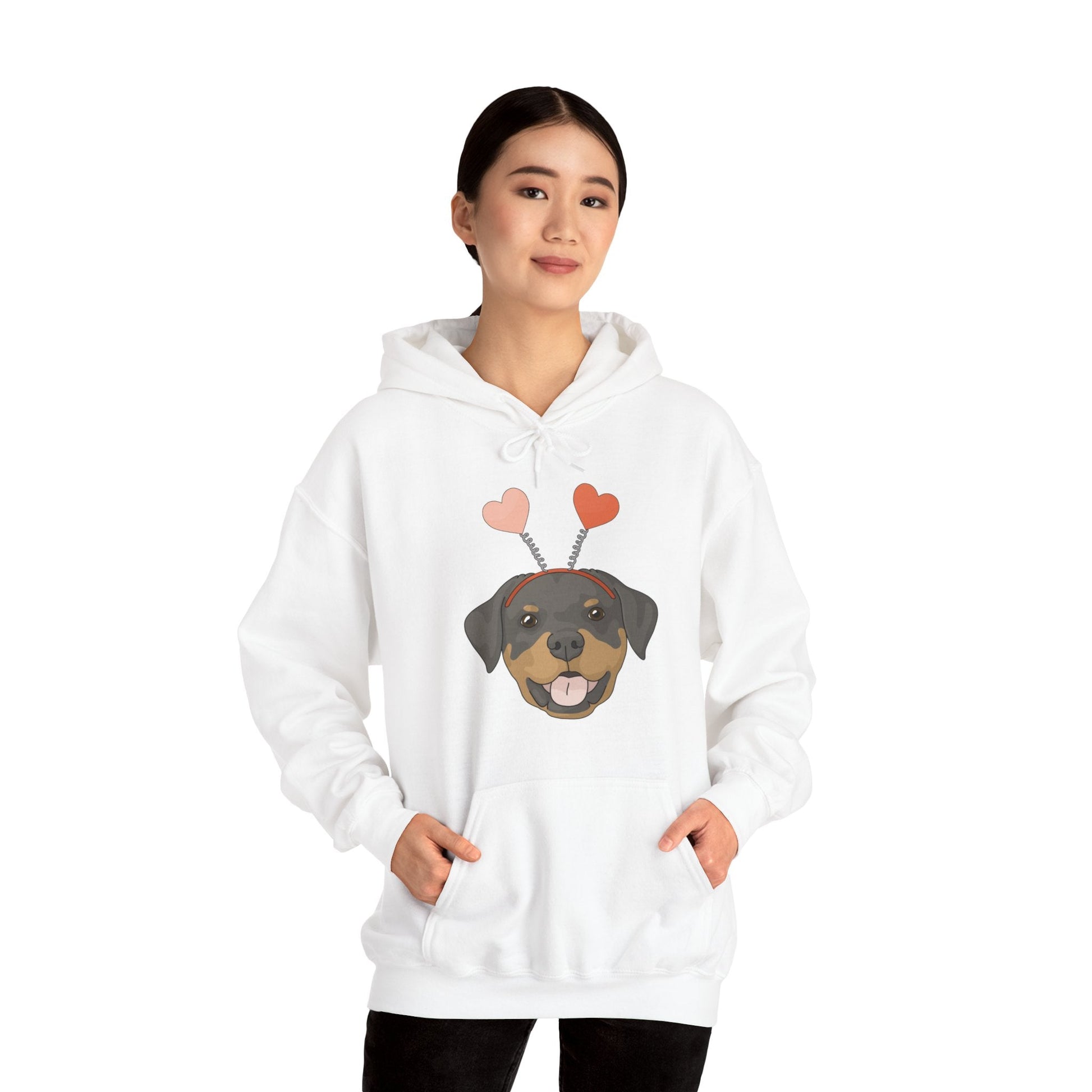 A Very Rottie Valentine | Hooded Sweatshirt - Detezi Designs-20033811000390653687