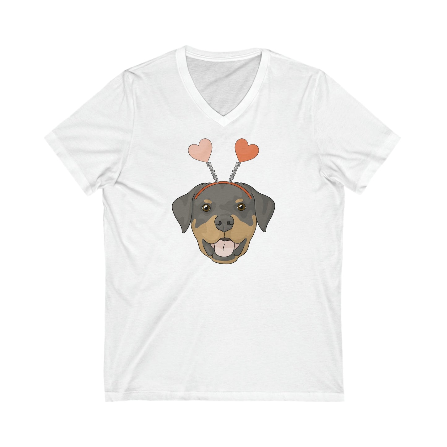 A Very Rottie Valentine | Unisex V-Neck Tee - Detezi Designs-17604218208708824254