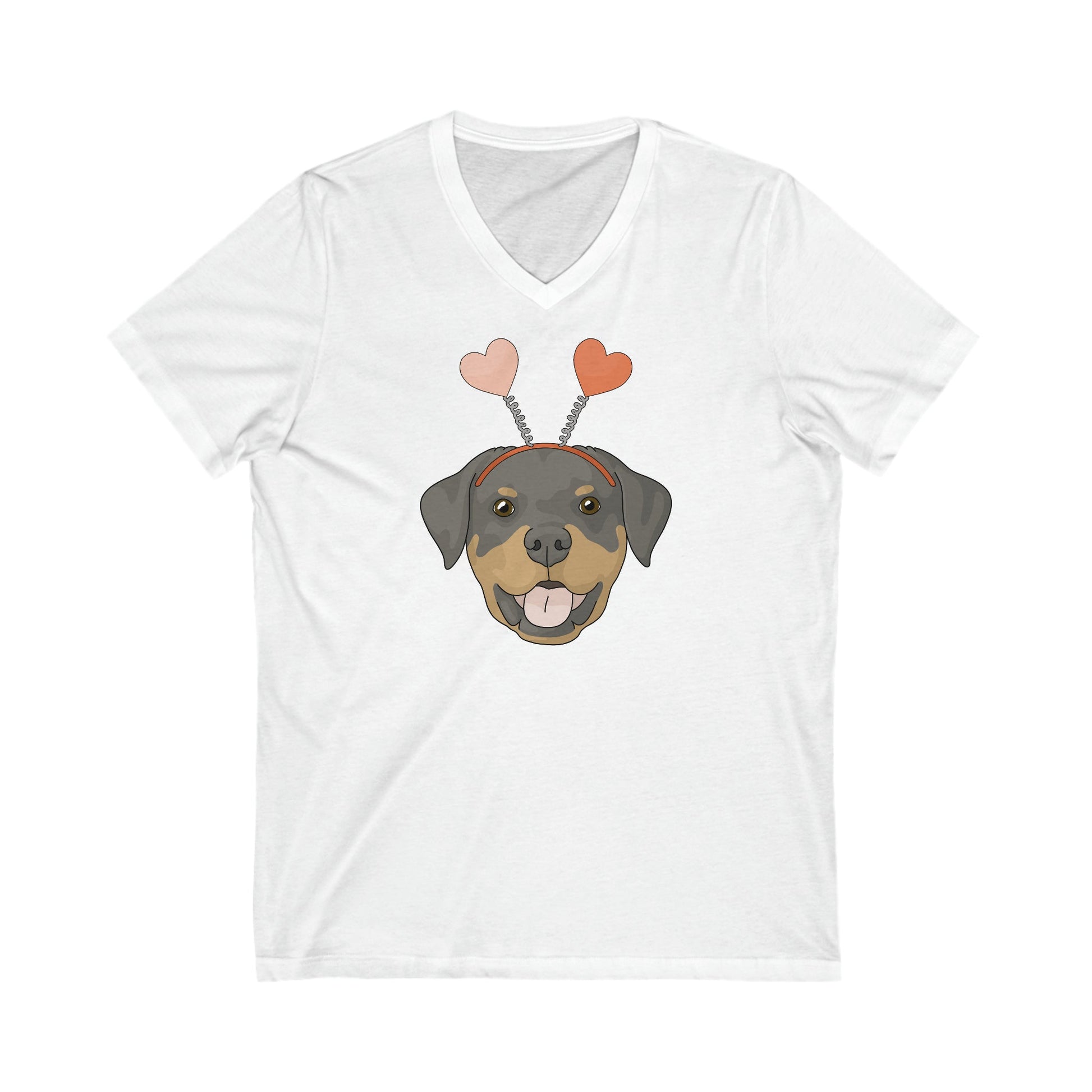 A Very Rottie Valentine | Unisex V-Neck Tee - Detezi Designs-17604218208708824254