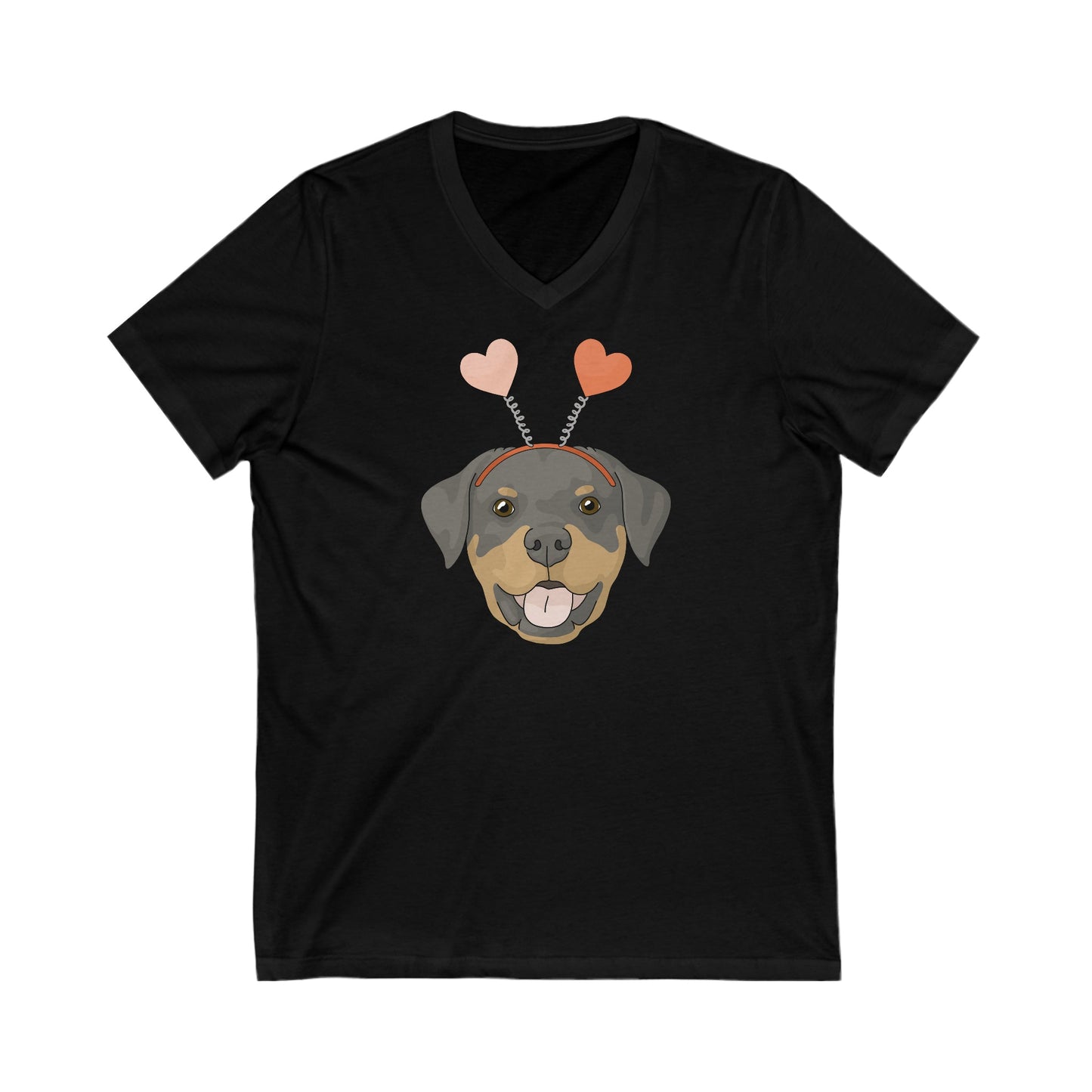 A Very Rottie Valentine | Unisex V-Neck Tee - Detezi Designs-23582524106029988671