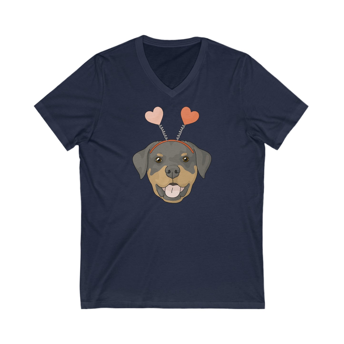 A Very Rottie Valentine | Unisex V-Neck Tee - Detezi Designs-33982106543995596337