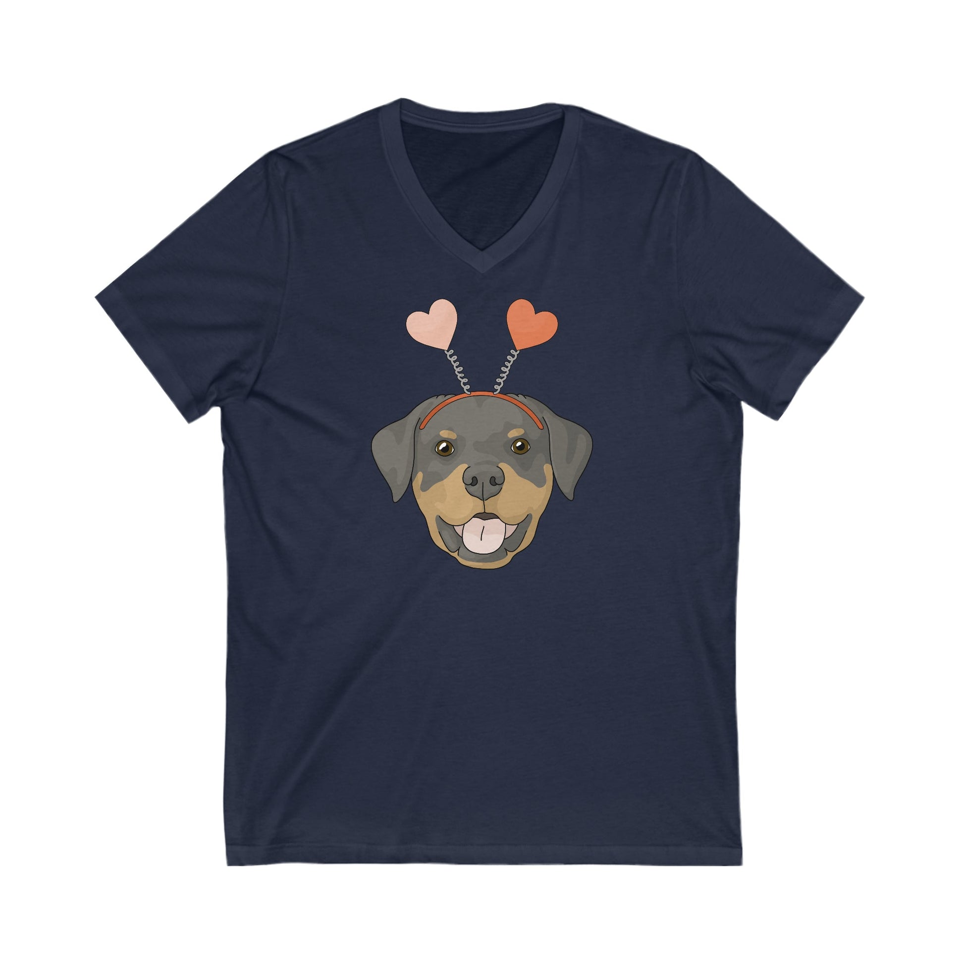 A Very Rottie Valentine | Unisex V-Neck Tee - Detezi Designs-33982106543995596337