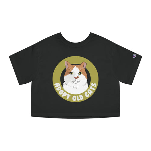 Adopt Old Cats | Champion Cropped Tee - Detezi Designs-96848164202463894885