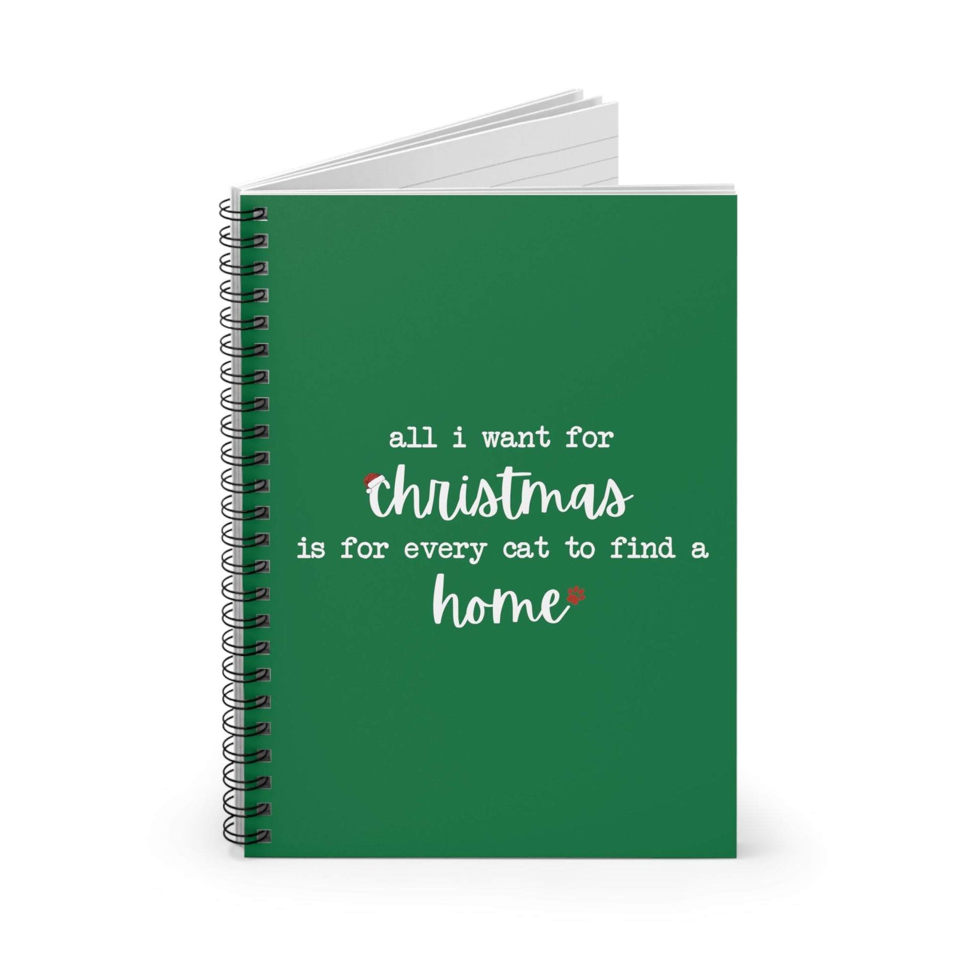 All I Want For Christmas Is For Every Cat To Find A Home | Notebook - Detezi Designs-24519438652457680311