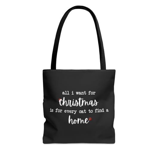 All I Want For Christmas Is For Every Cat To Find A Home | Tote Bag - Detezi Designs-21199859490747081247