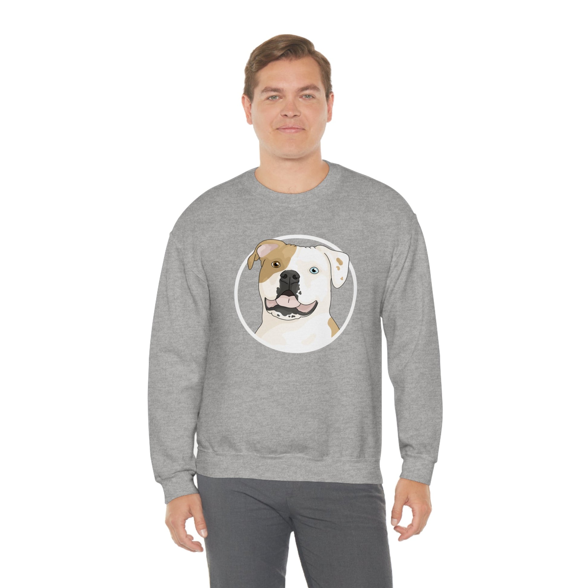 American Bulldog Circle | Crewneck Sweatshirt - Detezi Designs-31379620774612918074