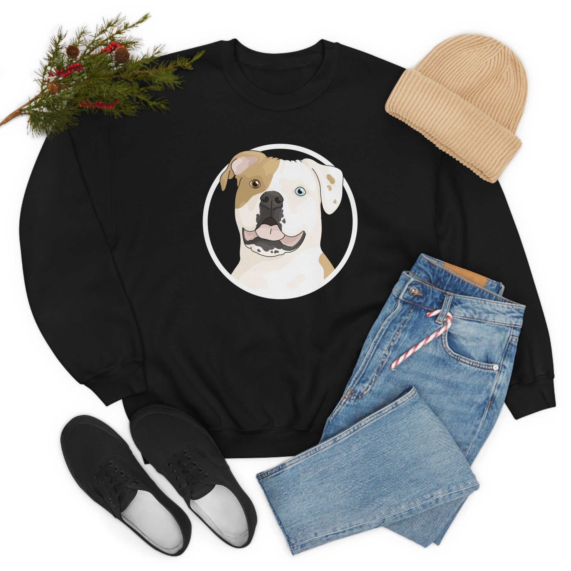 American Bulldog Circle | Crewneck Sweatshirt - Detezi Designs-31379620774612918074