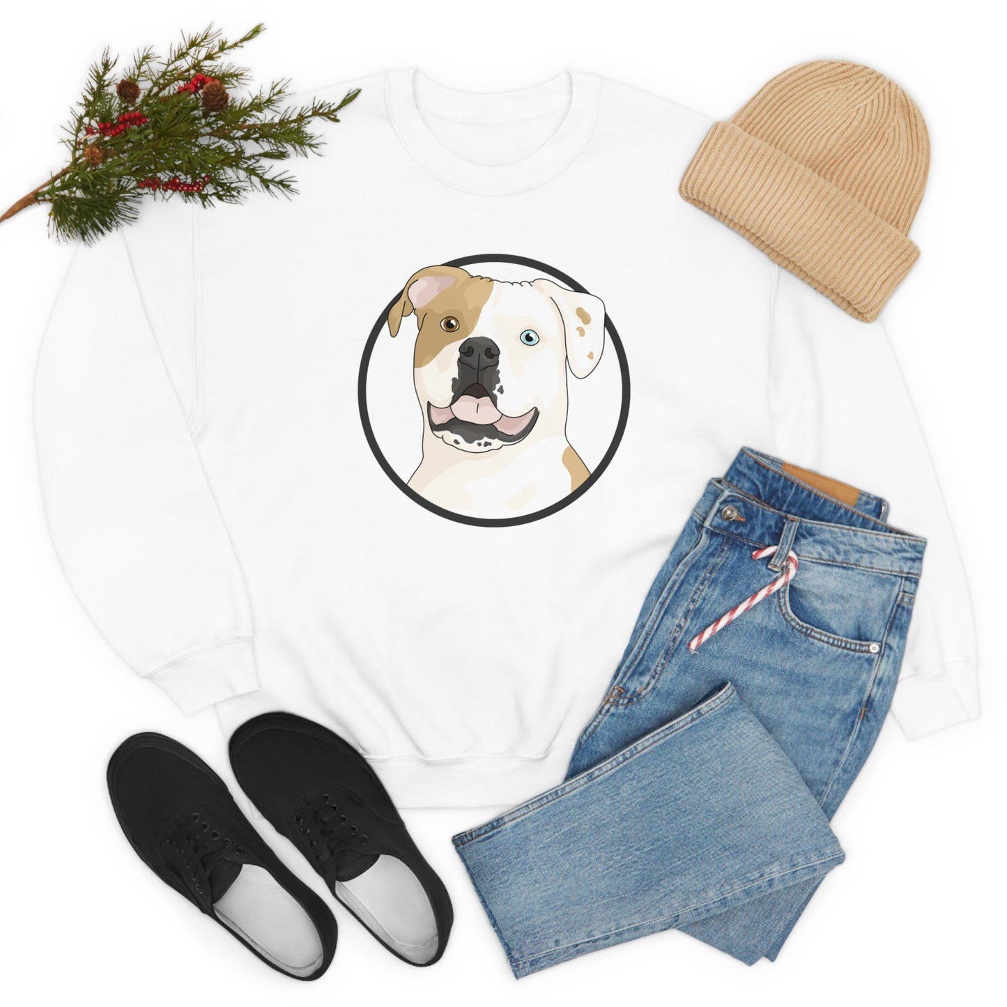 American Bulldog Circle | Crewneck Sweatshirt - Detezi Designs-31379620774612918074