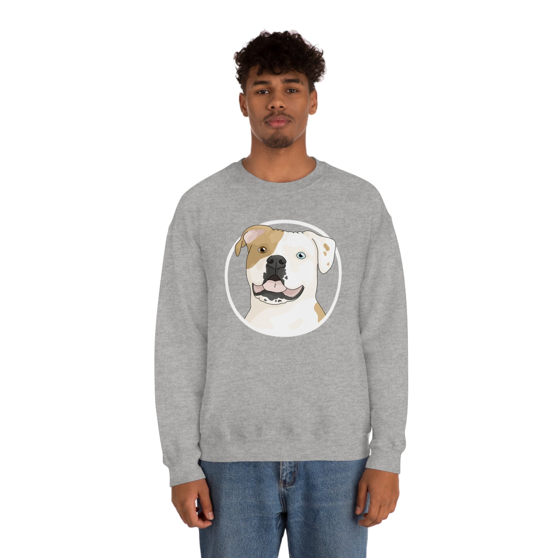 American Bulldog Circle | Crewneck Sweatshirt - Detezi Designs-31379620774612918074