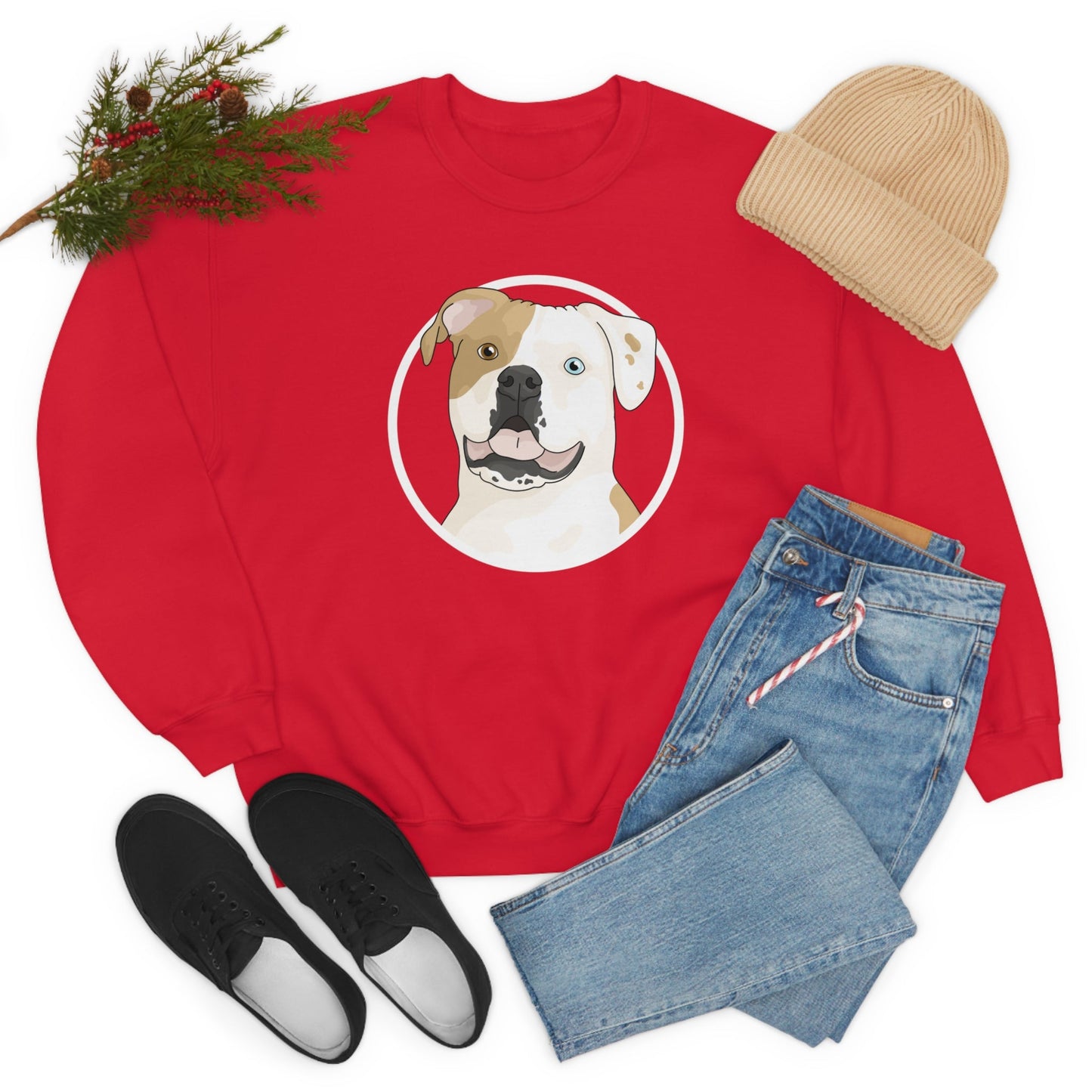 American Bulldog Circle | Crewneck Sweatshirt - Detezi Designs-31379620774612918074