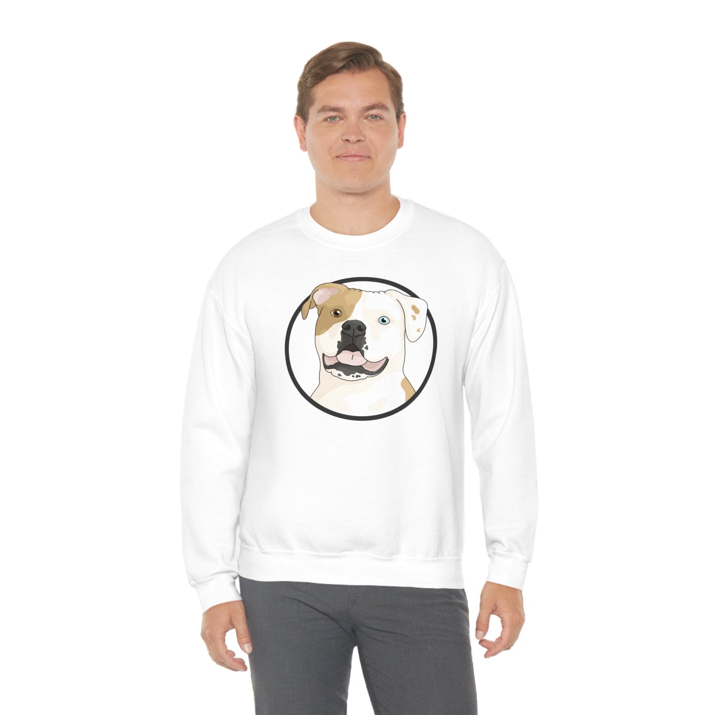 American Bulldog Circle | Crewneck Sweatshirt - Detezi Designs-31379620774612918074