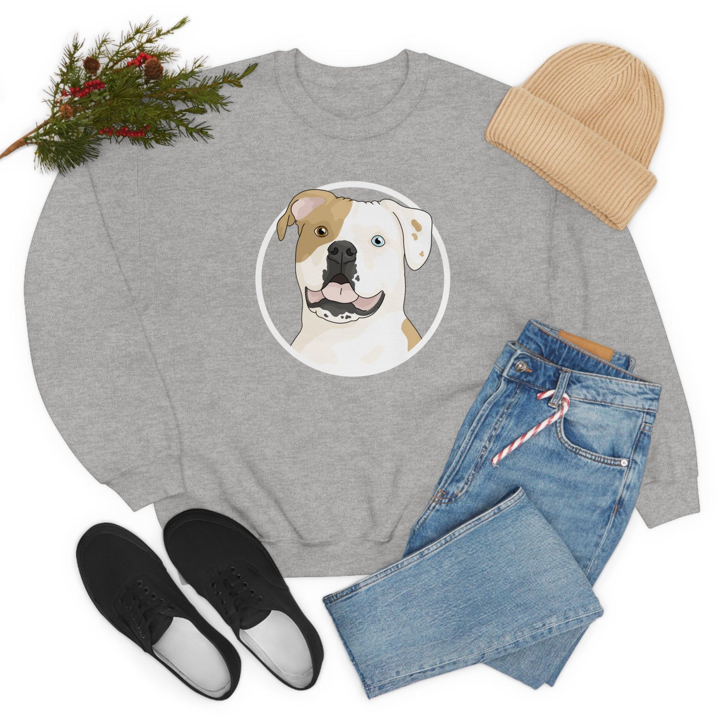 American Bulldog Circle | Crewneck Sweatshirt - Detezi Designs-31379620774612918074