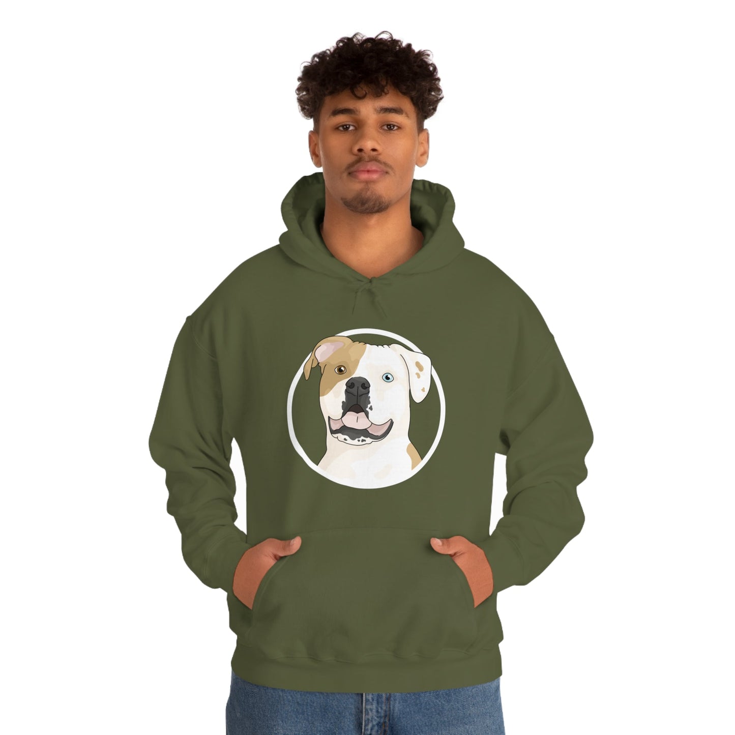 American Bulldog Circle | Hooded Sweatshirt - Detezi Designs-29456026752650521158