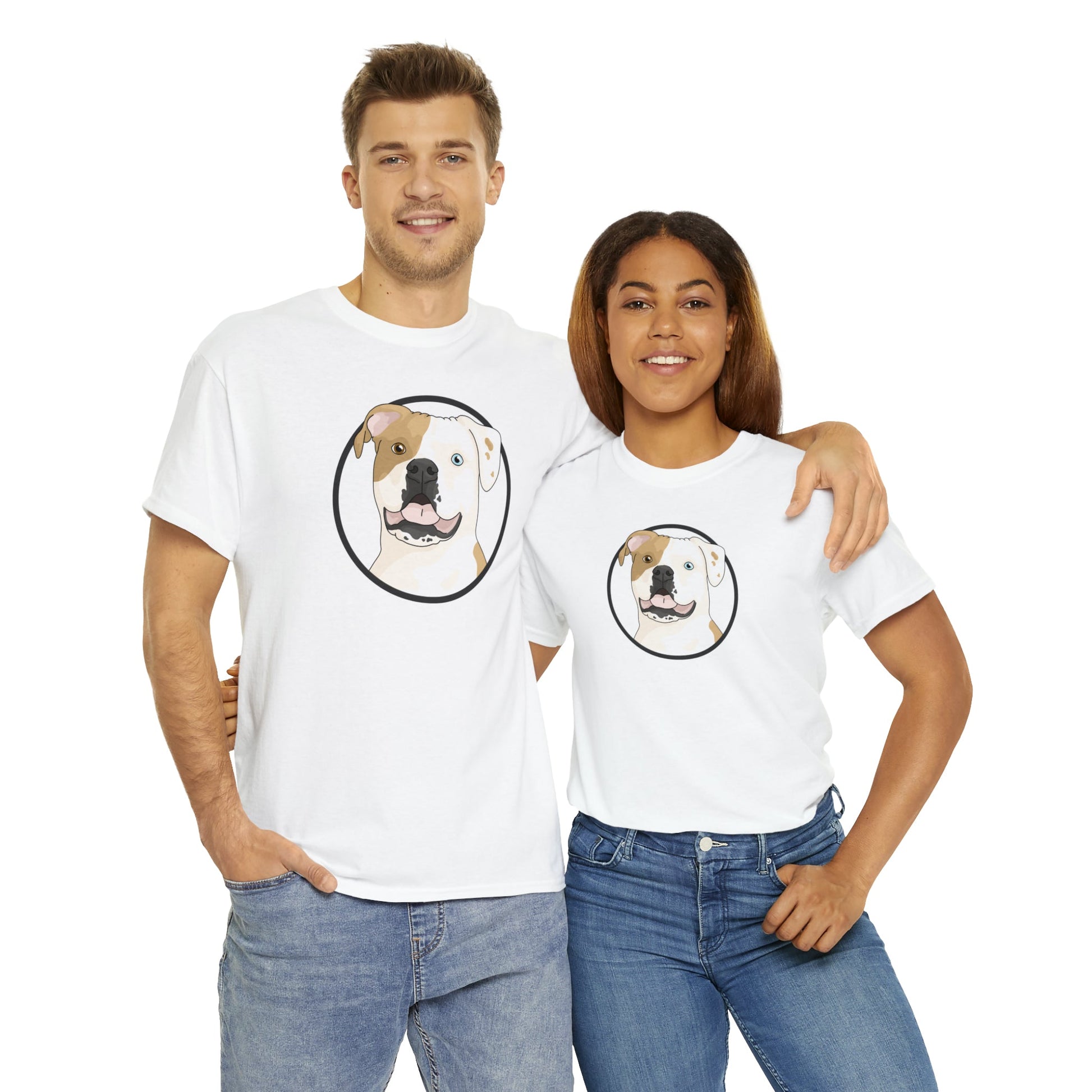 American Bulldog Circle | T-shirt - Detezi Designs-19429575815547205586