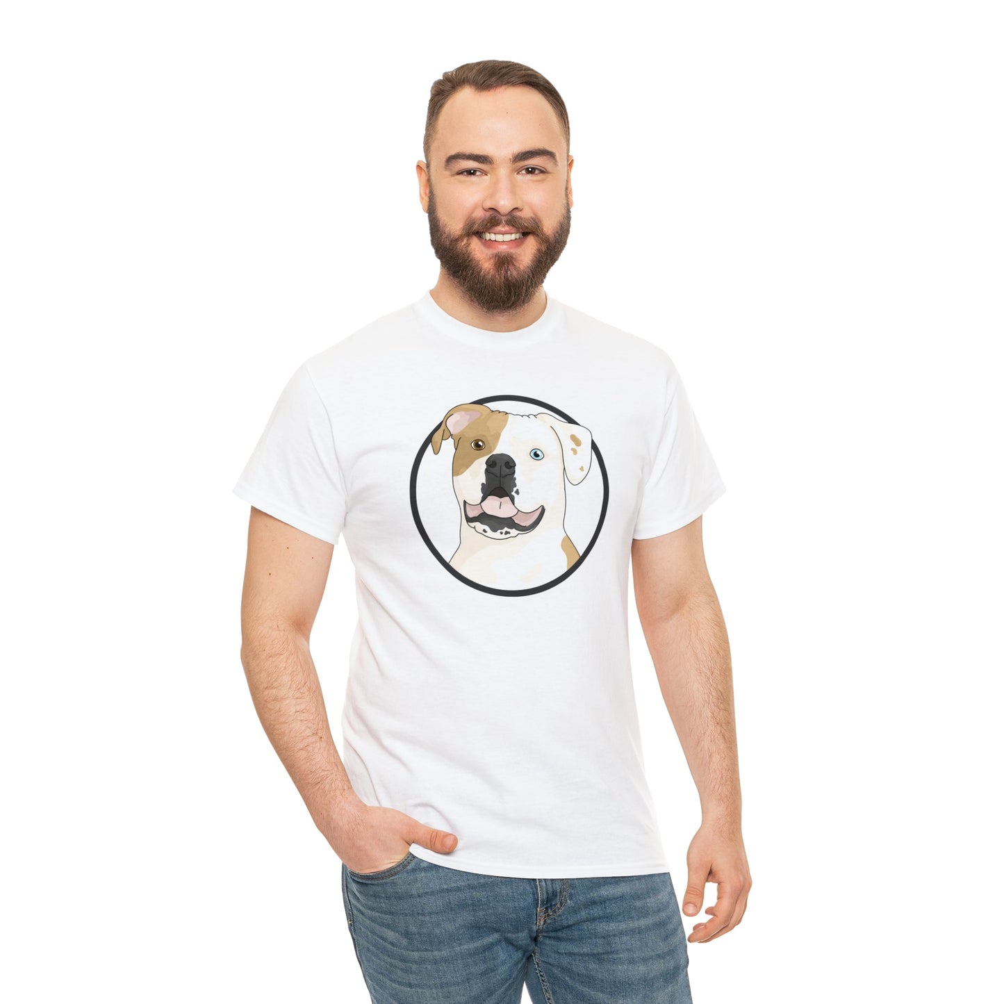 American Bulldog Circle | T-shirt - Detezi Designs-19429575815547205586