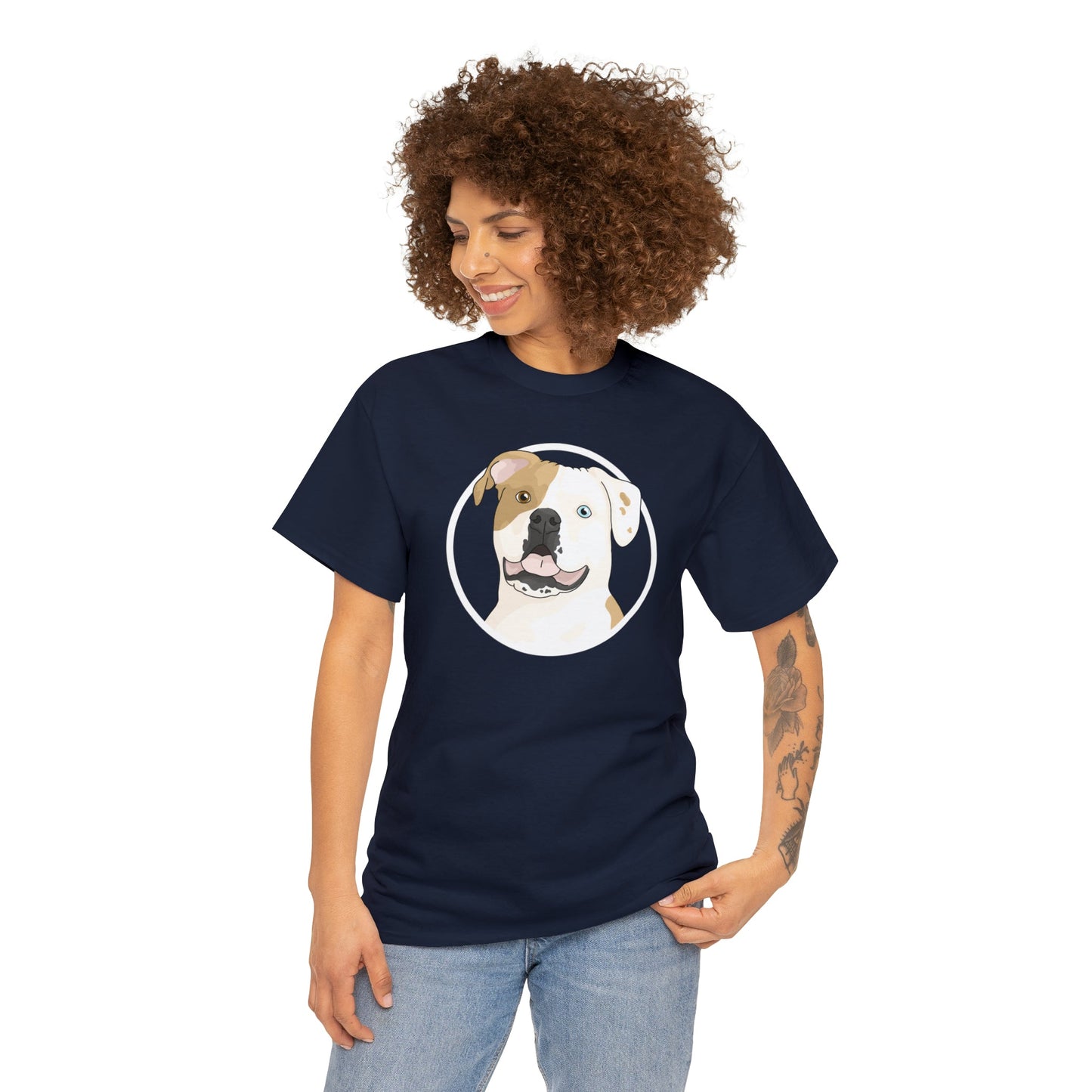 American Bulldog Circle | T-shirt - Detezi Designs-19429575815547205586