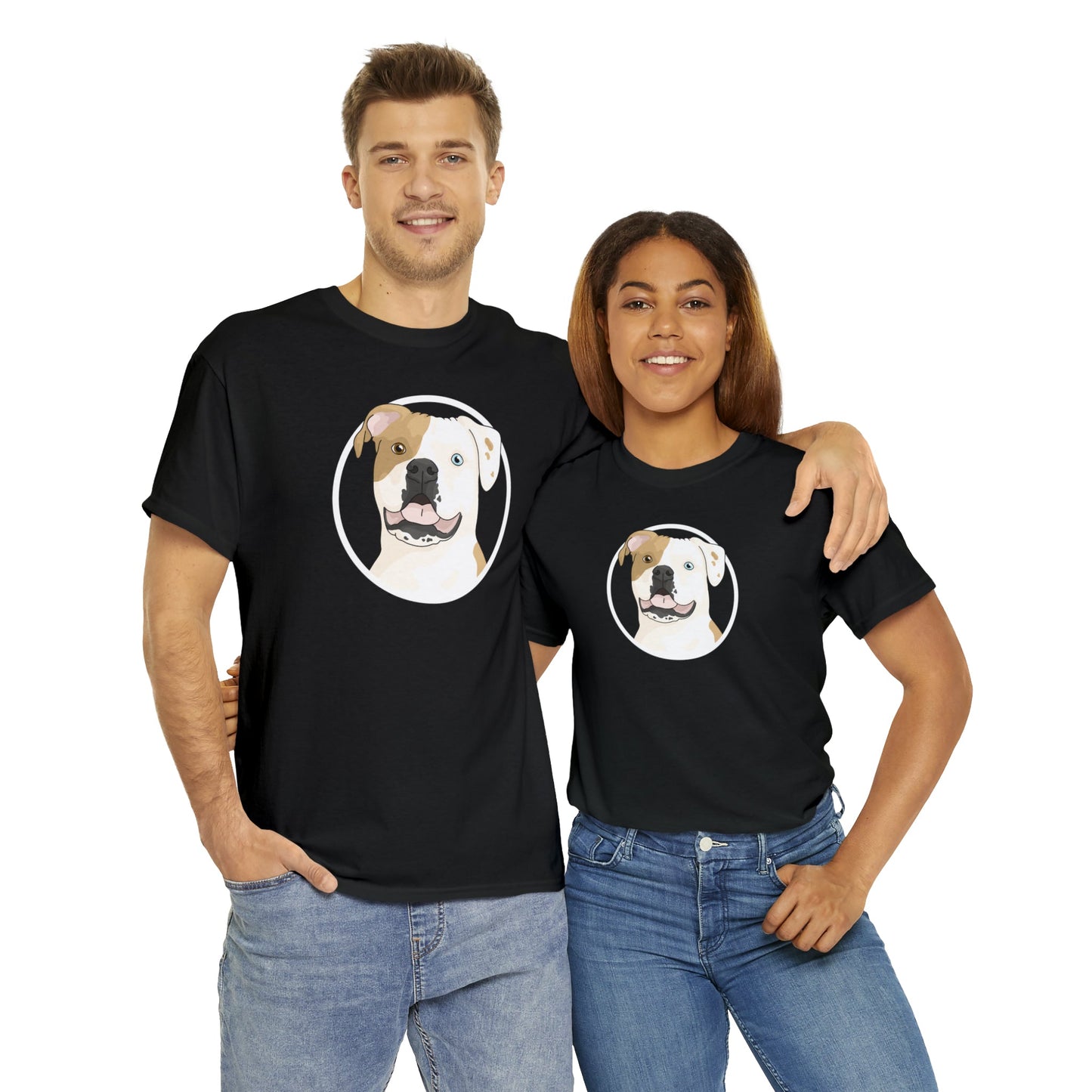 American Bulldog Circle | T-shirt - Detezi Designs-19429575815547205586