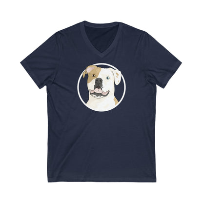 American Bulldog Circle | Unisex V-Neck Tee - Detezi Designs-11305199425626697546