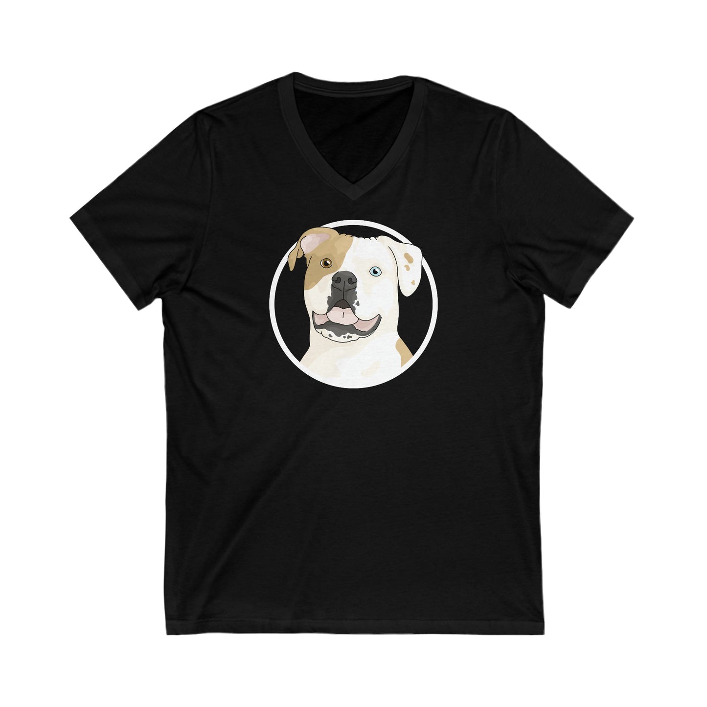 American Bulldog Circle | Unisex V-Neck Tee - Detezi Designs-12726525919693711467