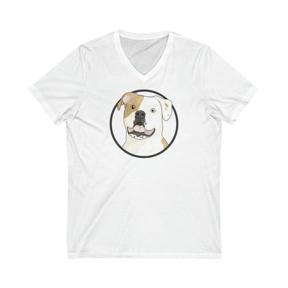 American Bulldog Circle | Unisex V-Neck Tee - Detezi Designs-15028587971696852120