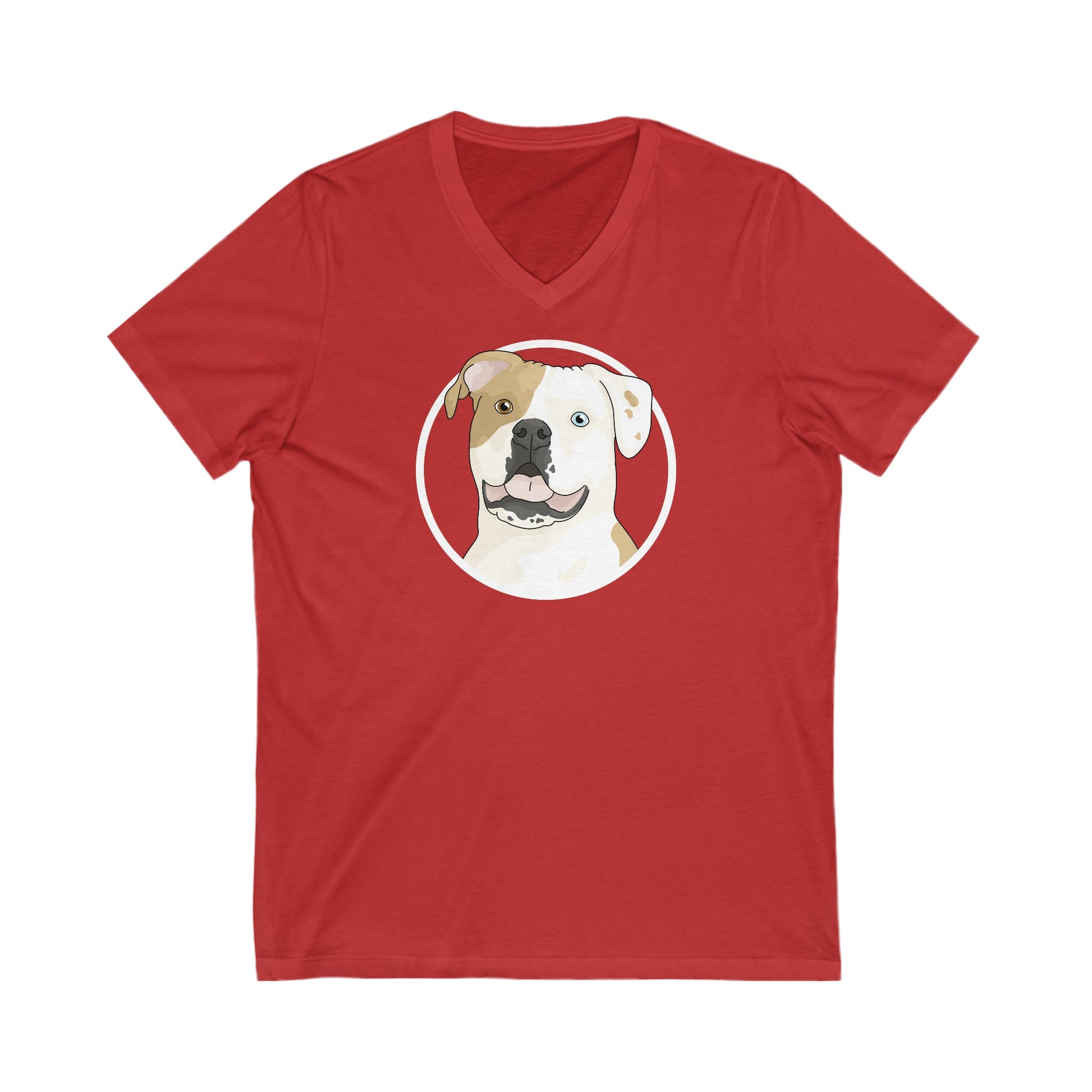 American Bulldog Circle | Unisex V-Neck Tee - Detezi Designs-17152753804235177095