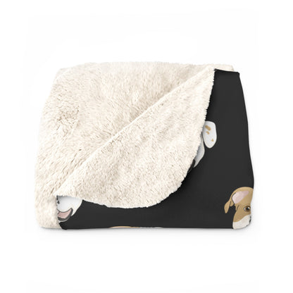 American Bulldog Face | Sherpa Fleece Blanket - Detezi Designs-20374987526151466284