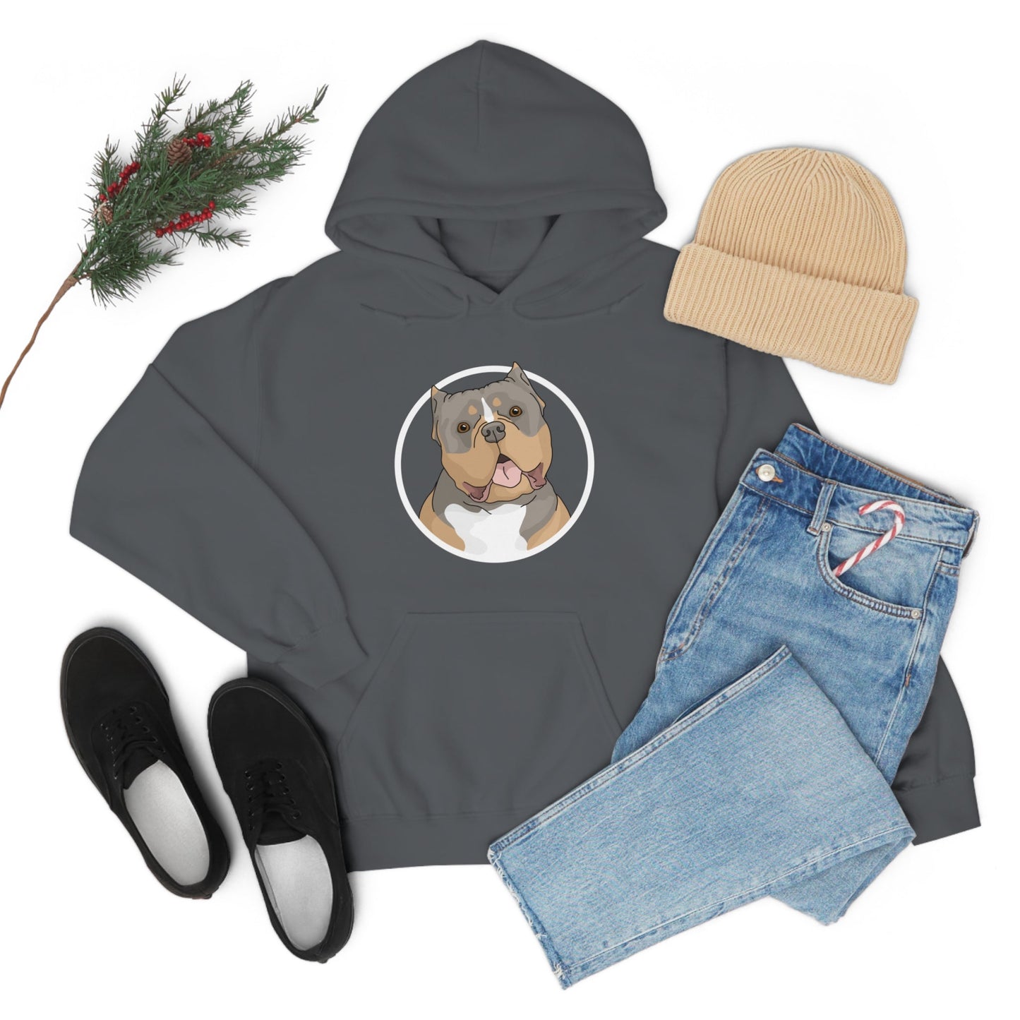 American Bully Circle | Hooded Sweatshirt - Detezi Designs-27470094237331699614