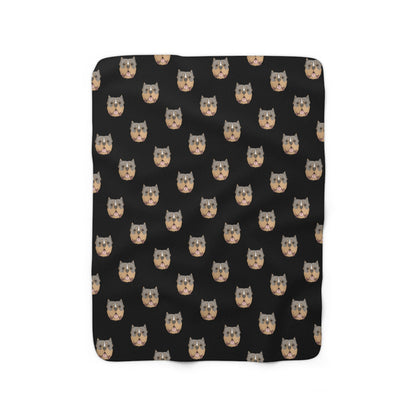 American Bully Faces | Sherpa Fleece Blanket - Detezi Designs-17112973820585968593