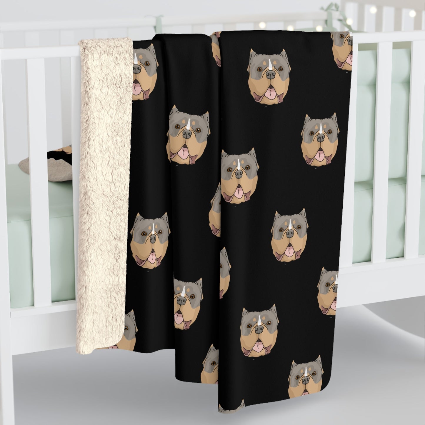 American Bully Faces | Sherpa Fleece Blanket - Detezi Designs-17112973820585968593