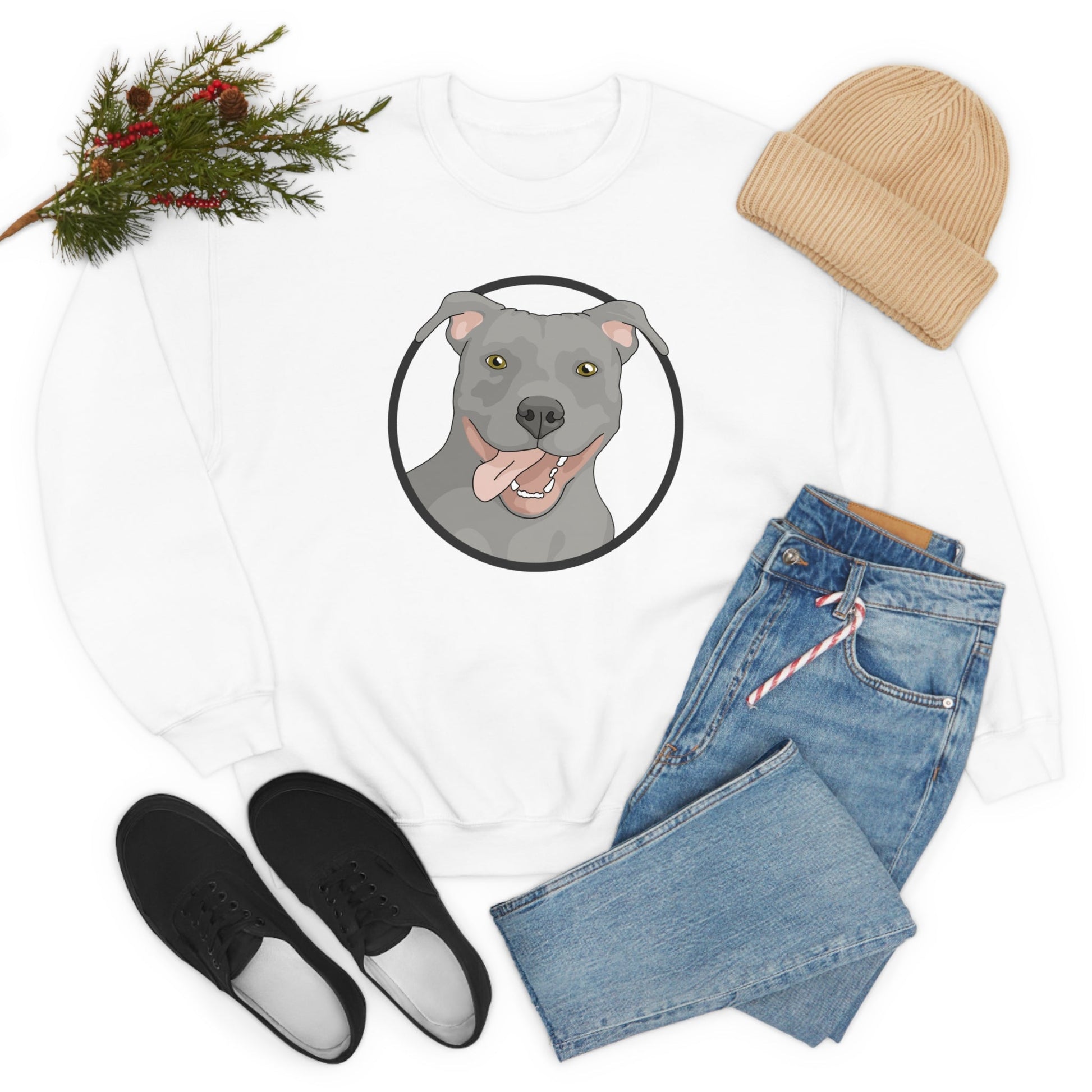 American Pit Bull Terrier Circle | Crewneck Sweatshirt - Detezi Designs-22328093633649176371