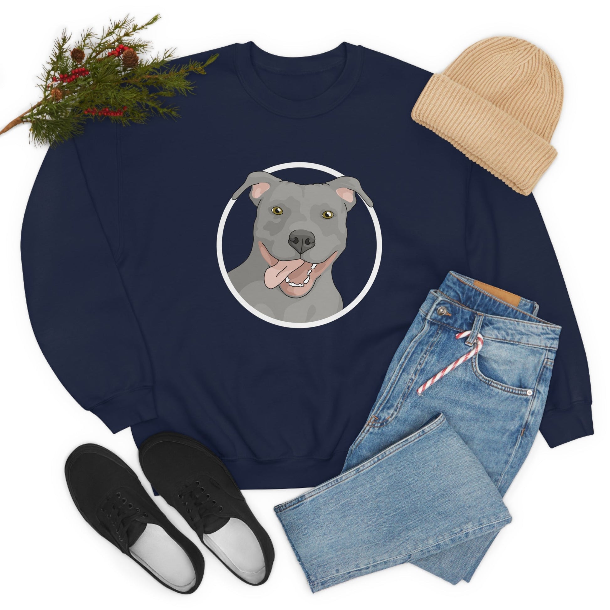 American Pit Bull Terrier Circle | Crewneck Sweatshirt - Detezi Designs-22328093633649176371