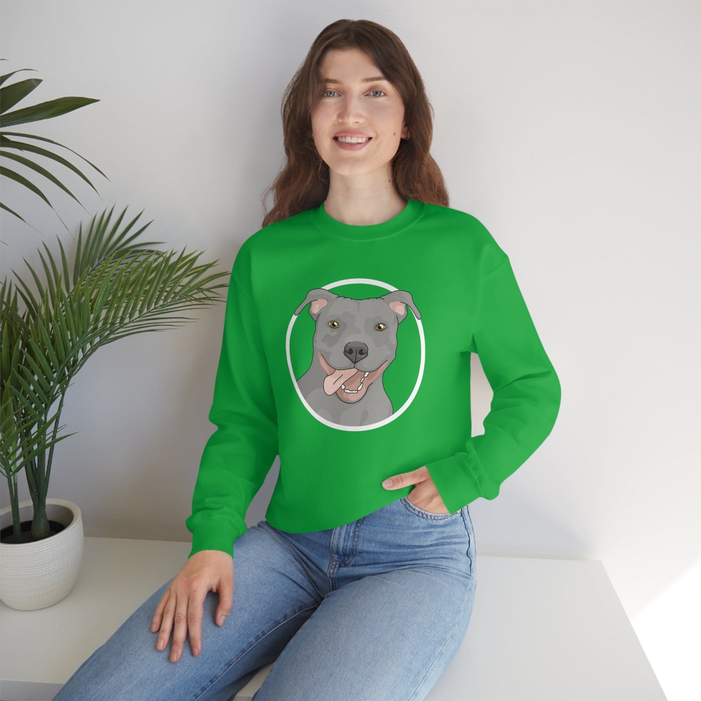 American Pit Bull Terrier Circle | Crewneck Sweatshirt - Detezi Designs-22328093633649176371