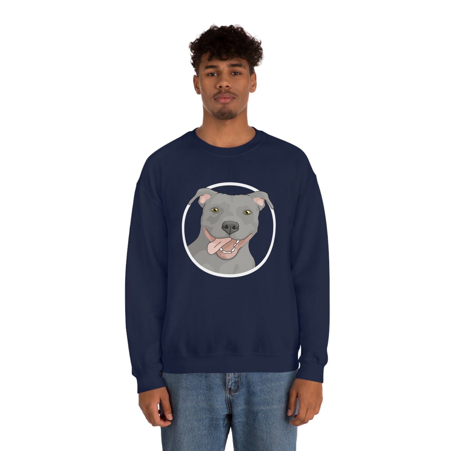 American Pit Bull Terrier Circle | Crewneck Sweatshirt - Detezi Designs-22328093633649176371