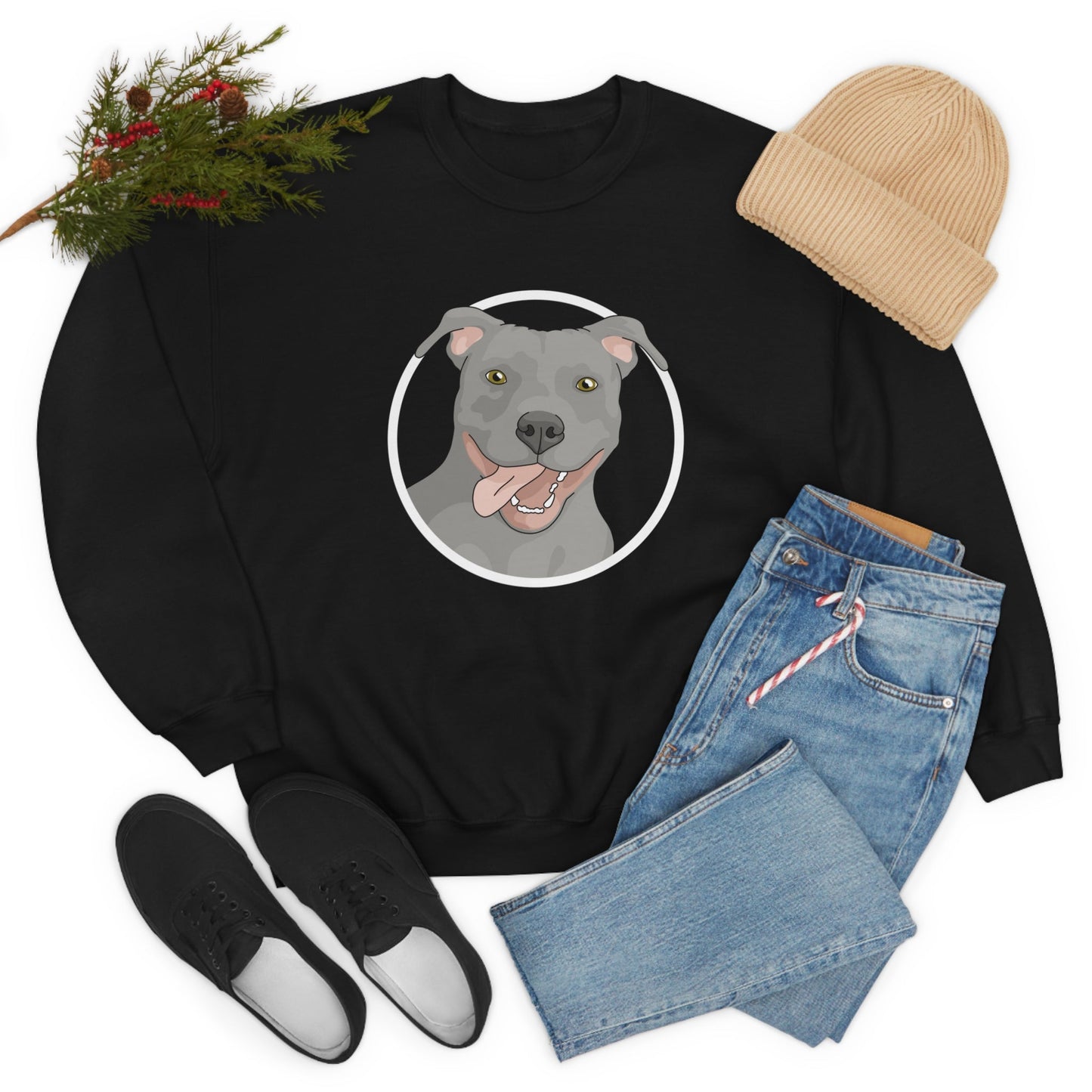 American Pit Bull Terrier Circle | Crewneck Sweatshirt - Detezi Designs-22328093633649176371