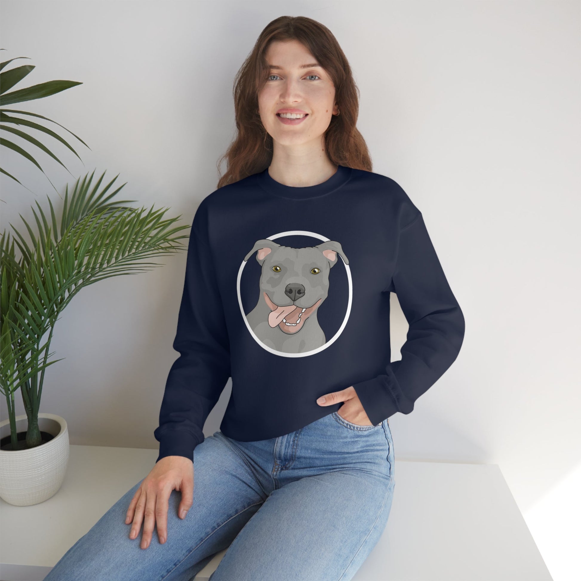 American Pit Bull Terrier Circle | Crewneck Sweatshirt - Detezi Designs-22328093633649176371