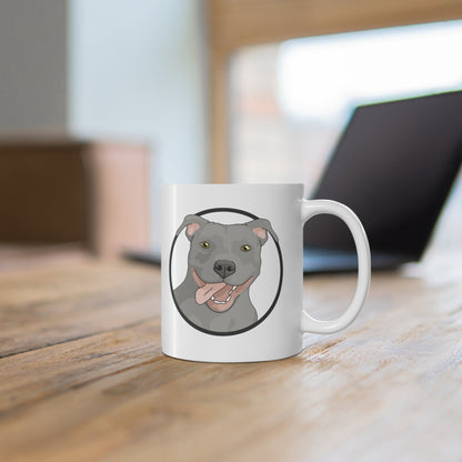 American Pit Bull Terrier Circle | Mug - Detezi Designs-28678607851990449065