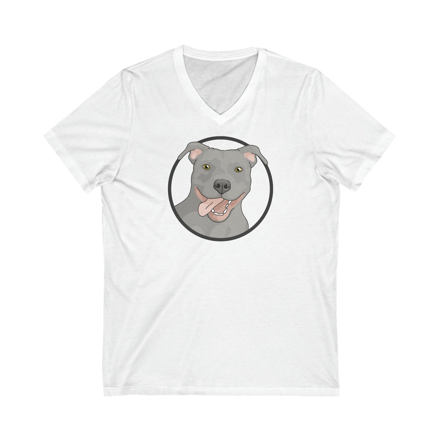 American Pit Bull Terrier Circle | Unisex V-Neck Tee - Detezi Designs-14824706772112248443