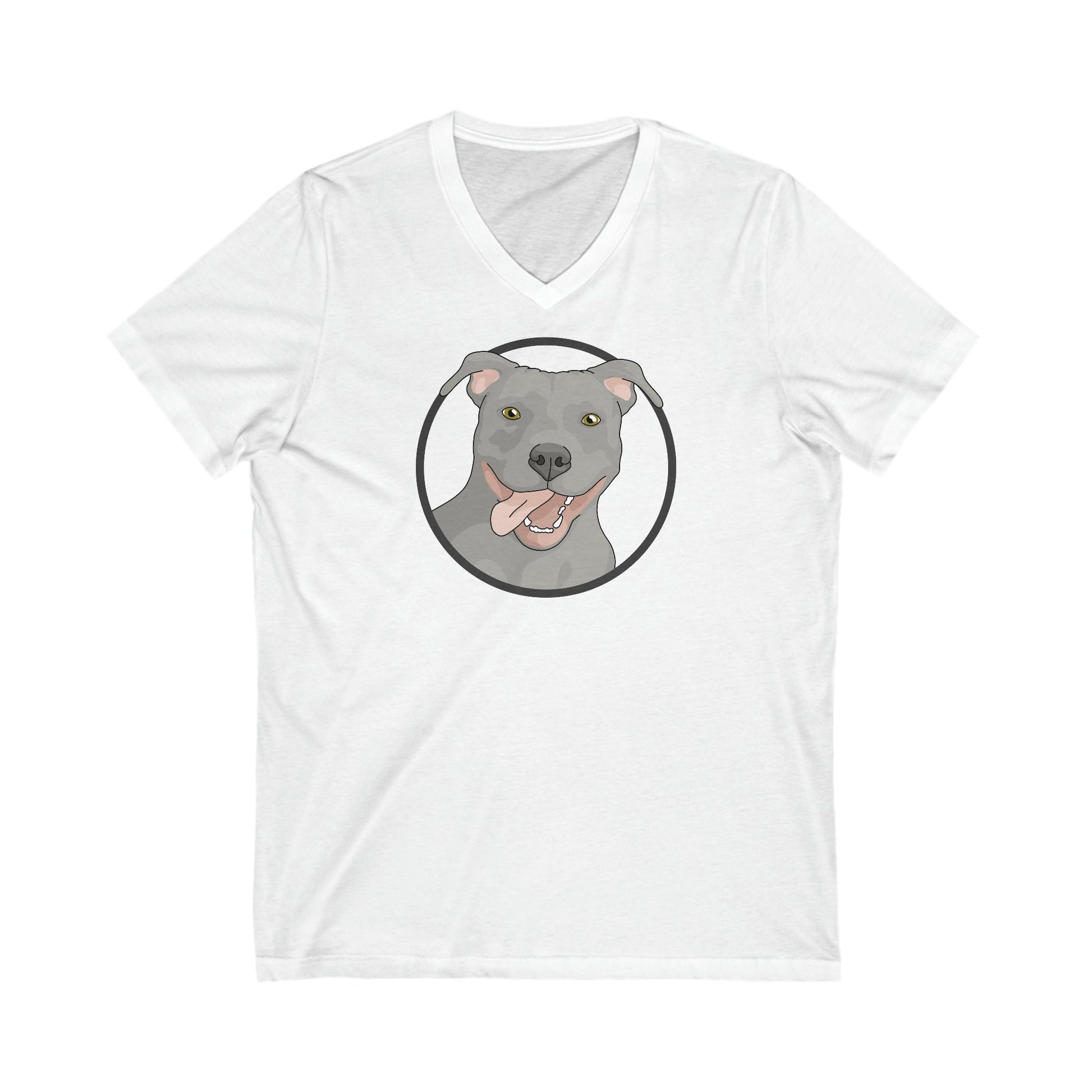 American Pit Bull Terrier Circle | Unisex V-Neck Tee - Detezi Designs-14824706772112248443