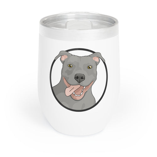 American Pit Bull Terrier Circle | Wine Tumbler - Detezi Designs-31903438224012973779