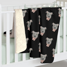 Load image into Gallery viewer, American Pit Bull Terrier Face | Sherpa Fleece Blanket - Detezi Designs-41706122107708032930
